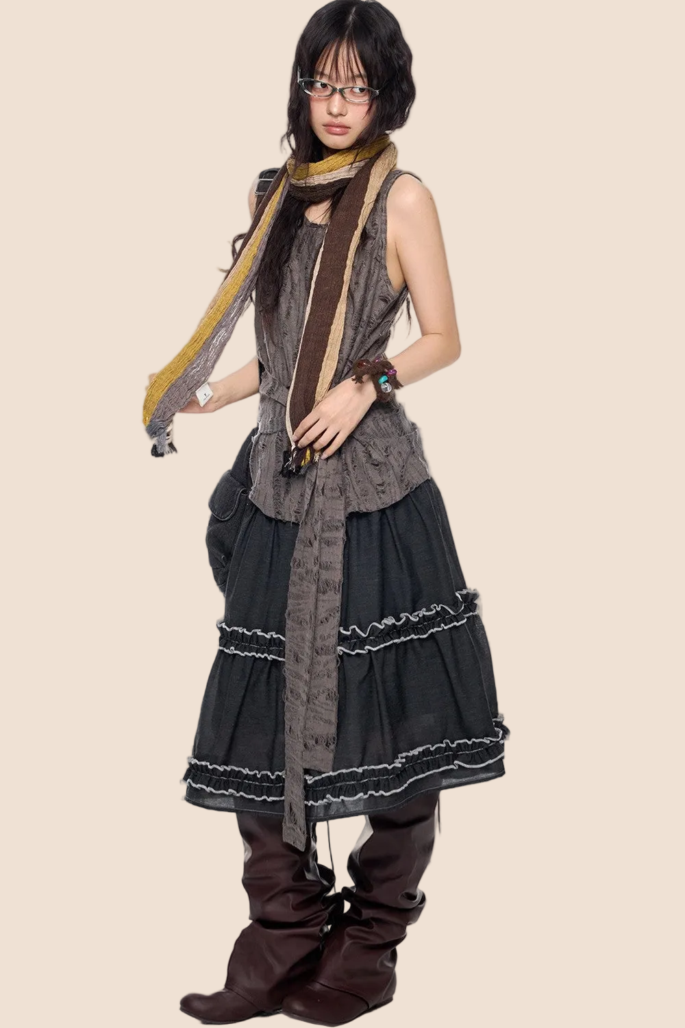 Irregular Distressed Retro Vest
