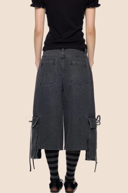 Gewaschene Vintage-Jeansshorts