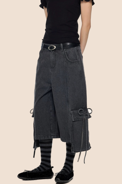 Gewaschene Vintage-Jeansshorts