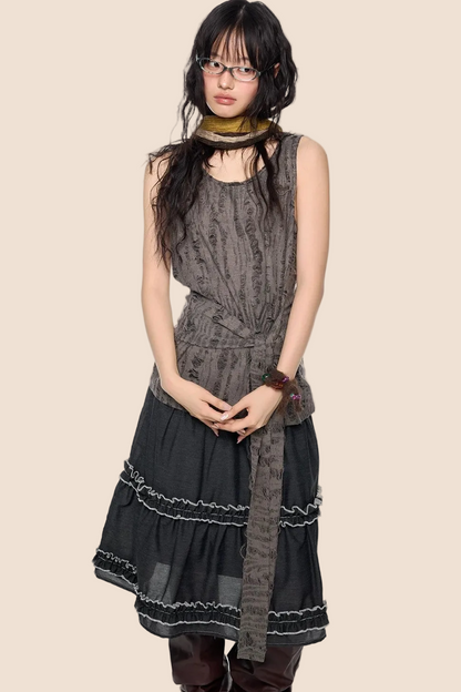 Irregular Distressed Retro Vest