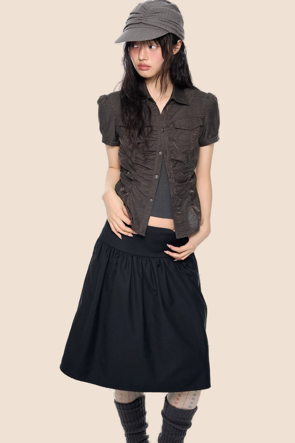 Puff Sleeve Crop Blouse