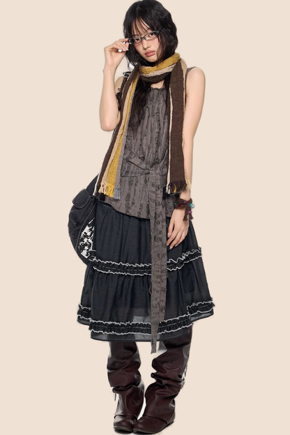 Irregular Distressed Retro Vest