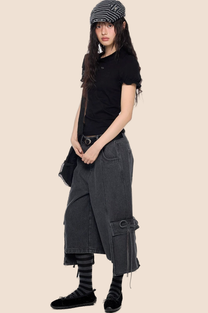 Gewaschene Vintage-Jeansshorts