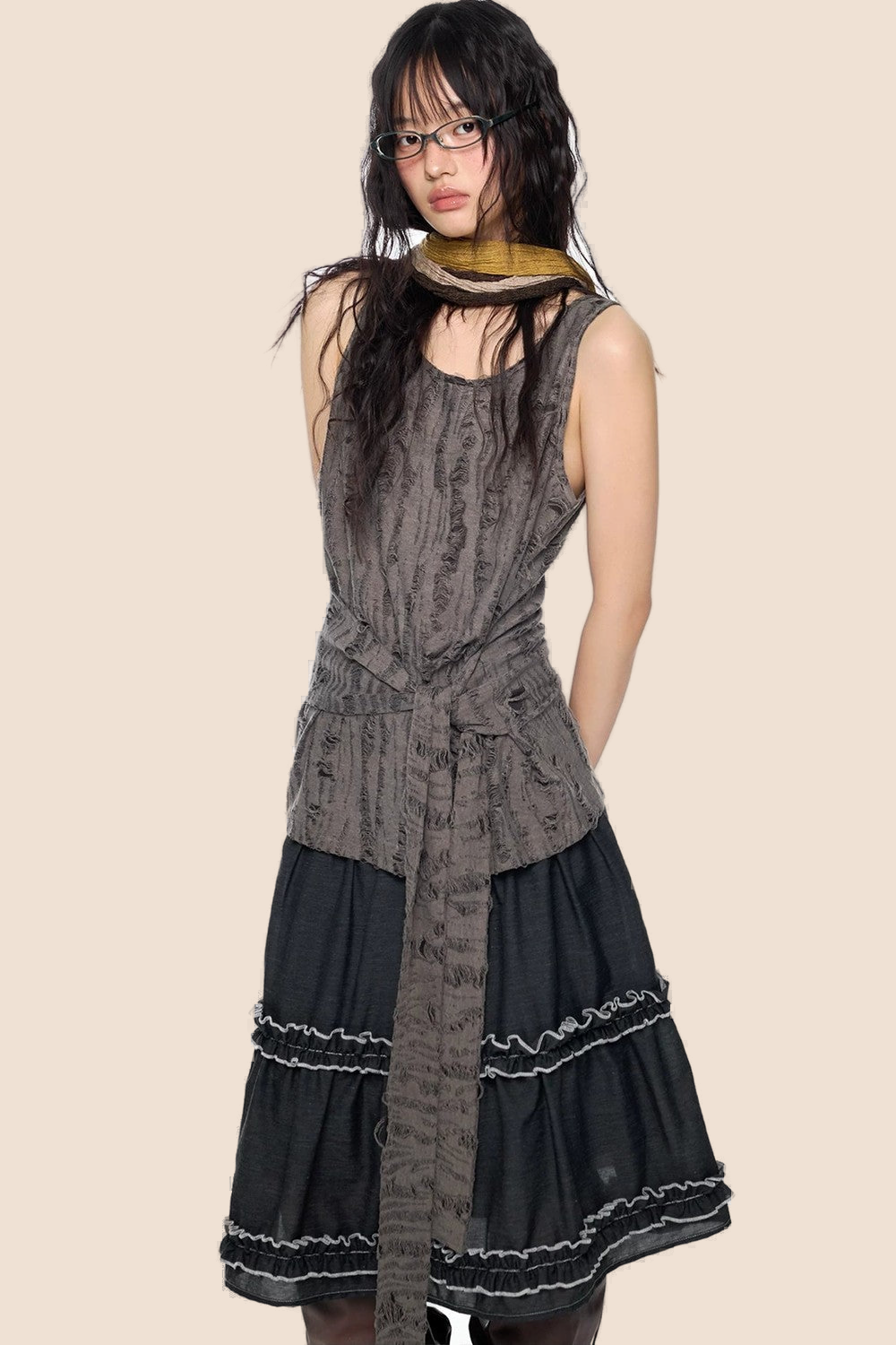 Irregular Distressed Retro Vest