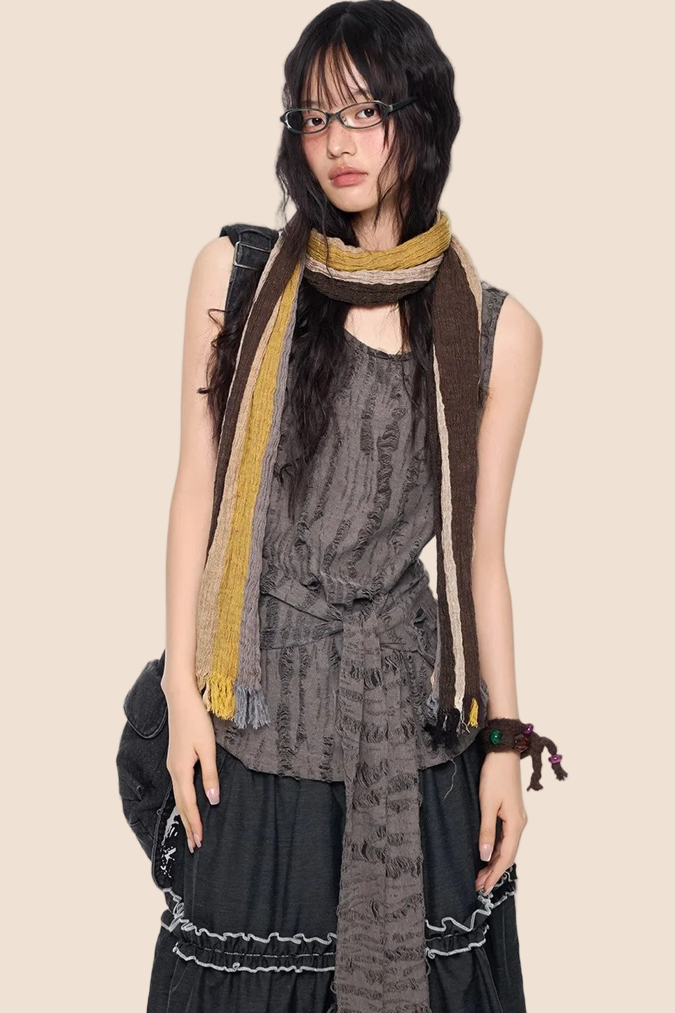 Irregular Distressed Retro Vest