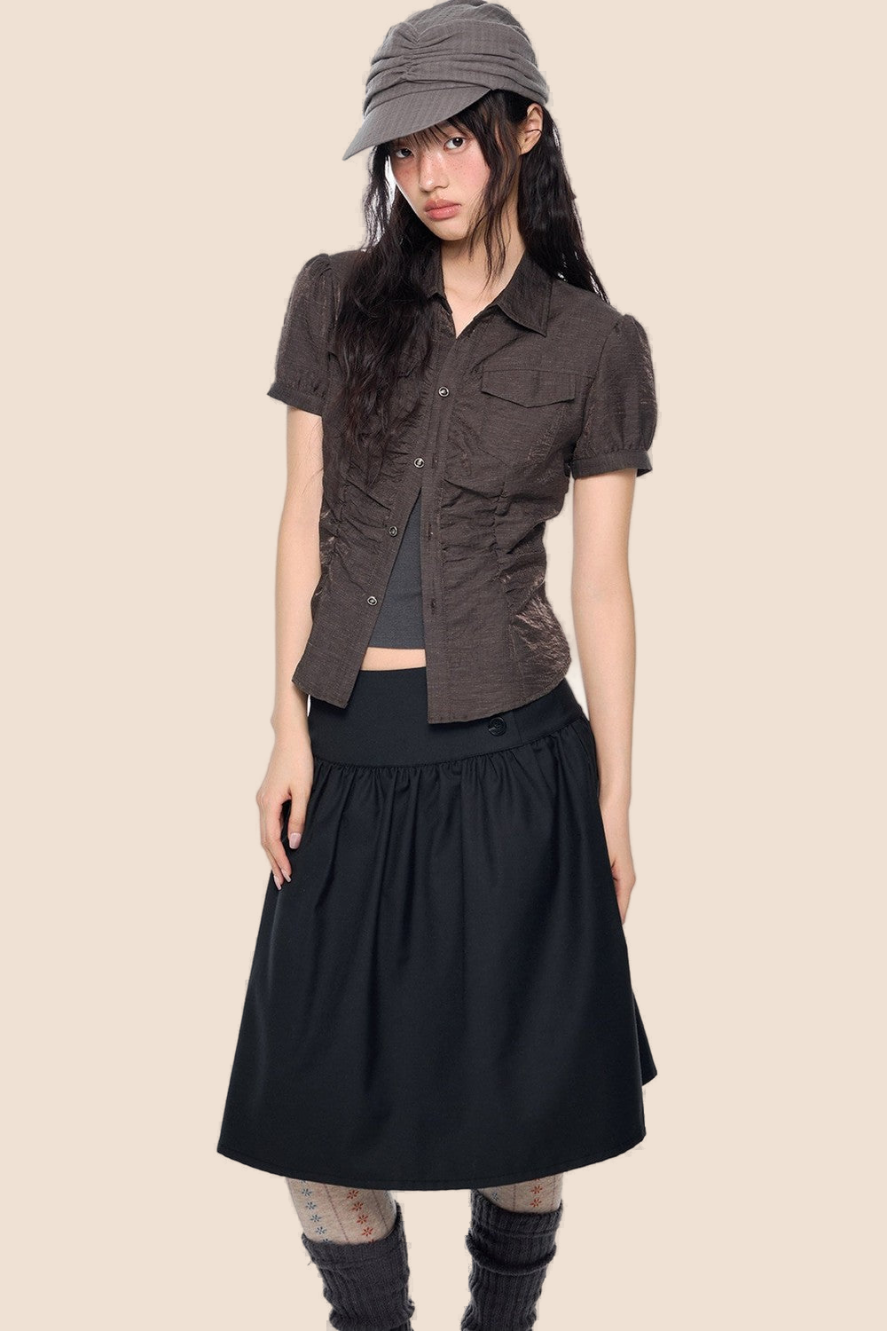 Puff Sleeve Crop Blouse