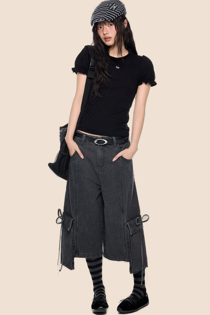Gewaschene Vintage-Jeansshorts