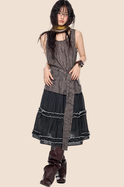 Irregular Distressed Retro Vest