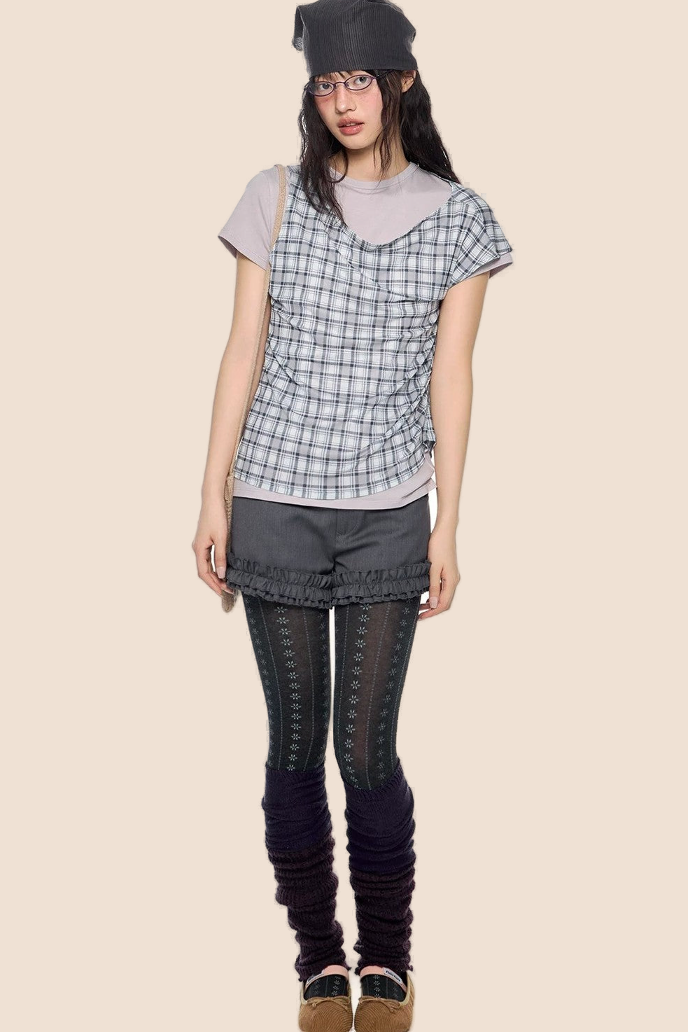 Plaid Retro Layered Top