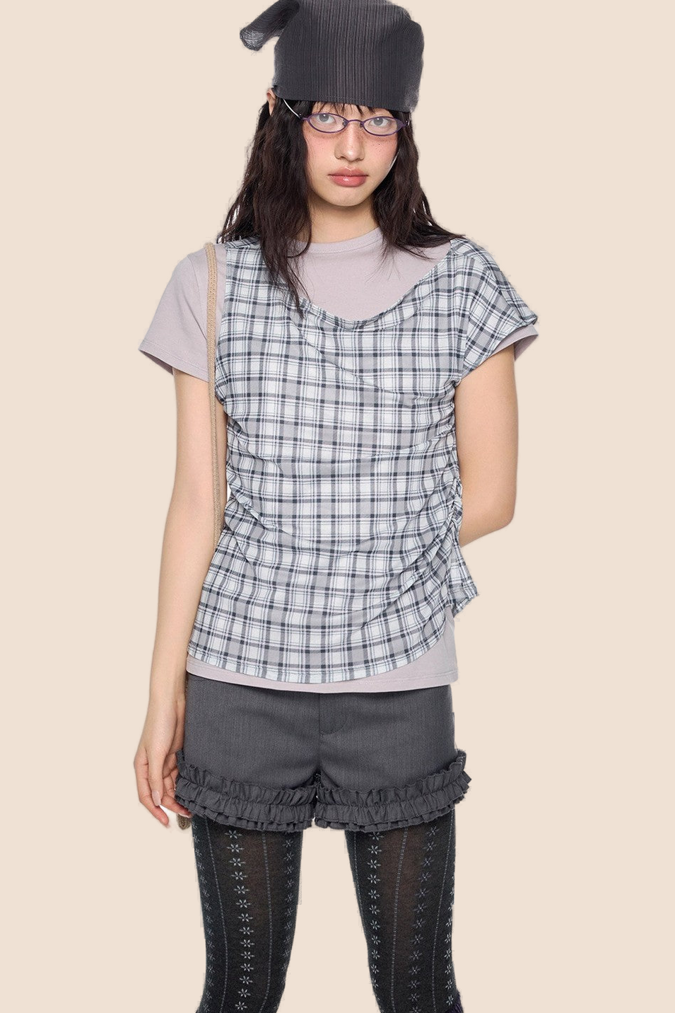 Plaid Retro Layered Top