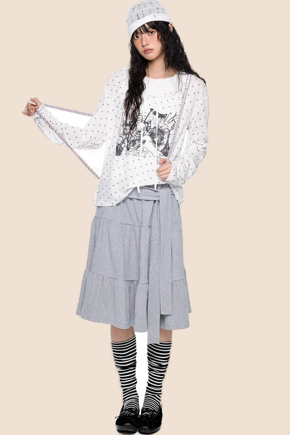 Camiseta de manga larga con estampado de estrellas