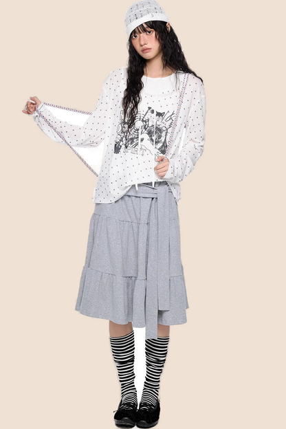 Camiseta de manga larga con estampado de estrellas