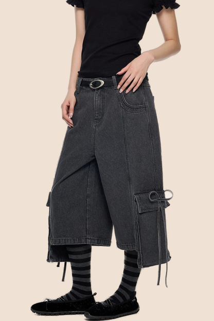Gewaschene Vintage-Jeansshorts