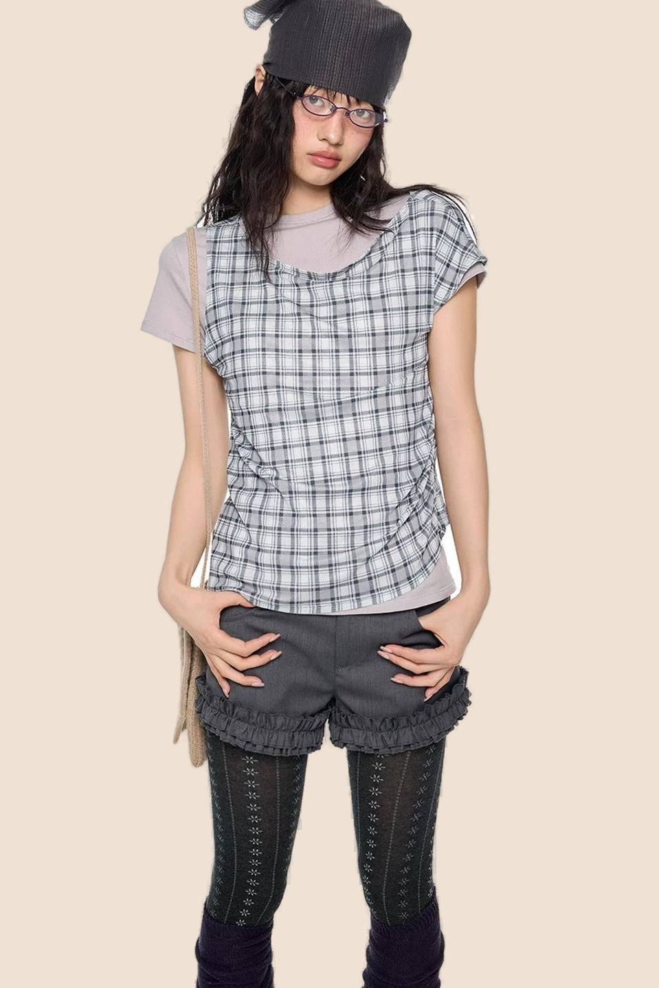 Plaid Retro Layered Top