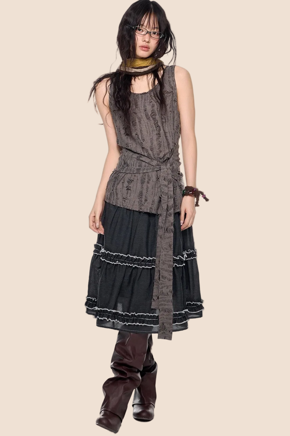 Irregular Distressed Retro Vest