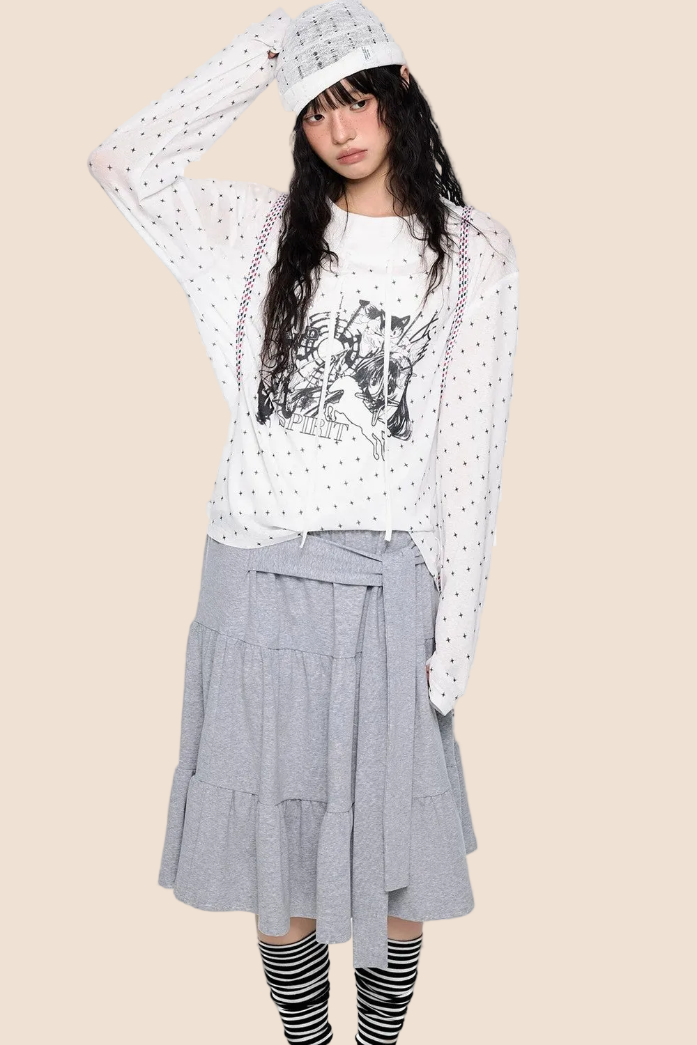 Camiseta de manga larga con estampado de estrellas