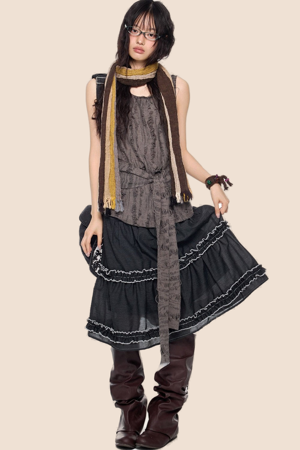 Irregular Distressed Retro Vest