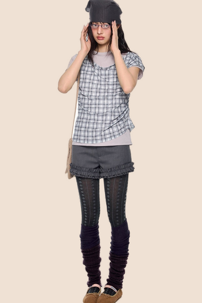 Plaid Retro Layered Top