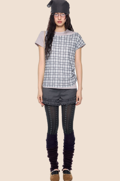 Plaid Retro Layered Top