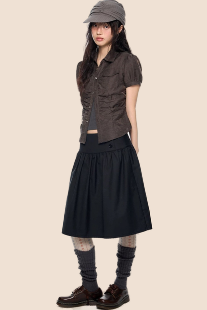 Puff Sleeve Crop Blouse