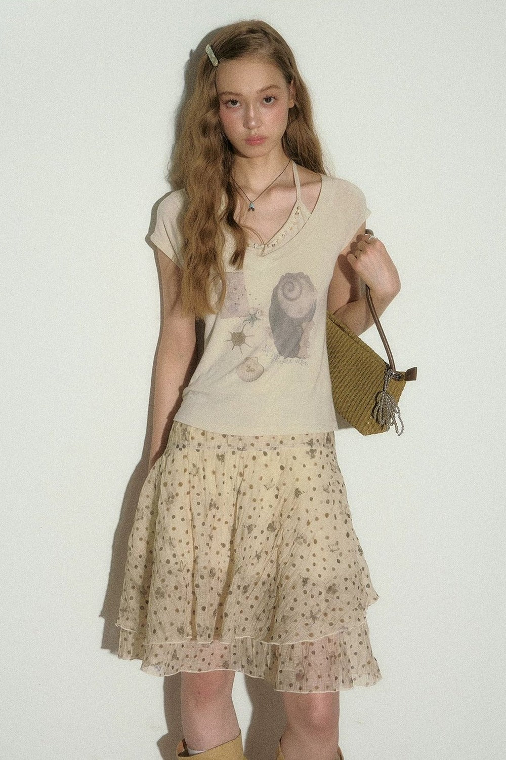 Retro Floral Asymmetrical Skirt