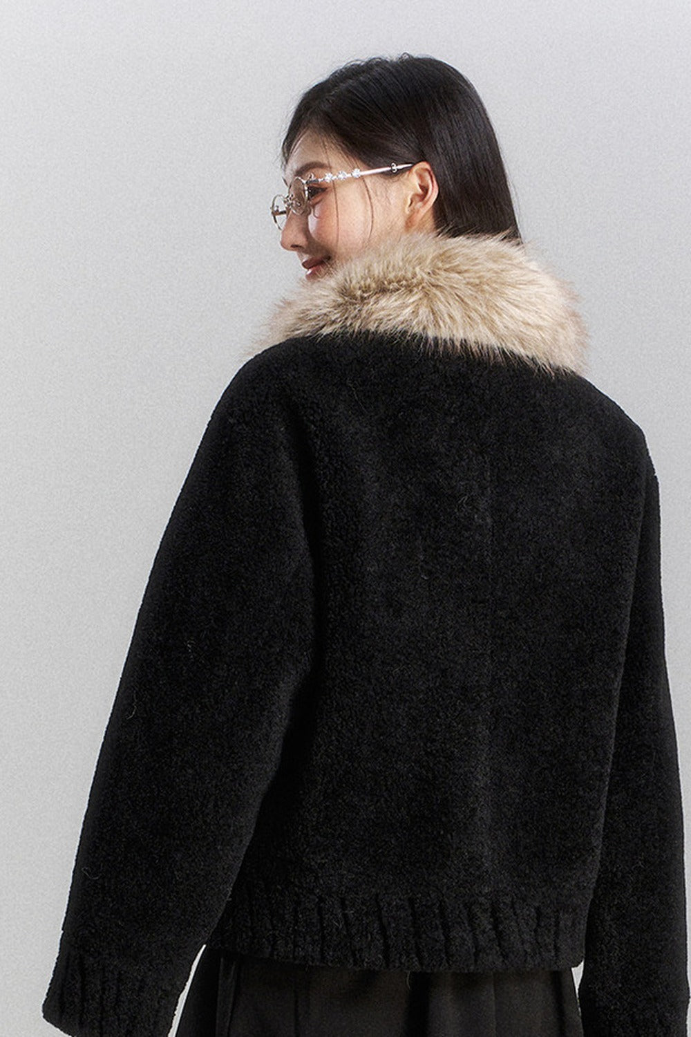 Black Faux Fur Coat