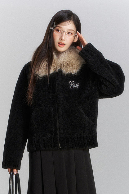 Black Faux Fur Coat