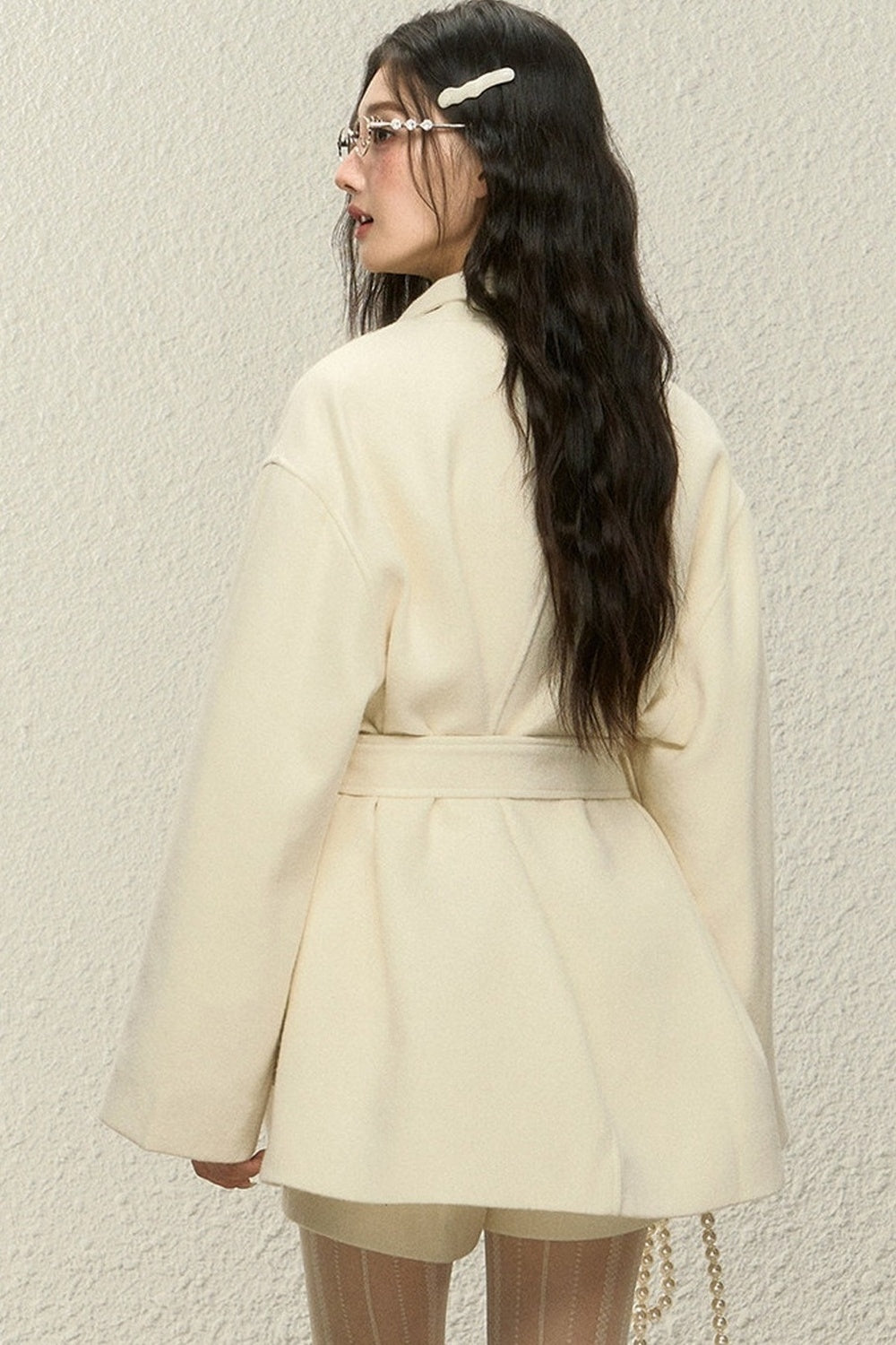 White Woolen Jacket and Pants Set-Up