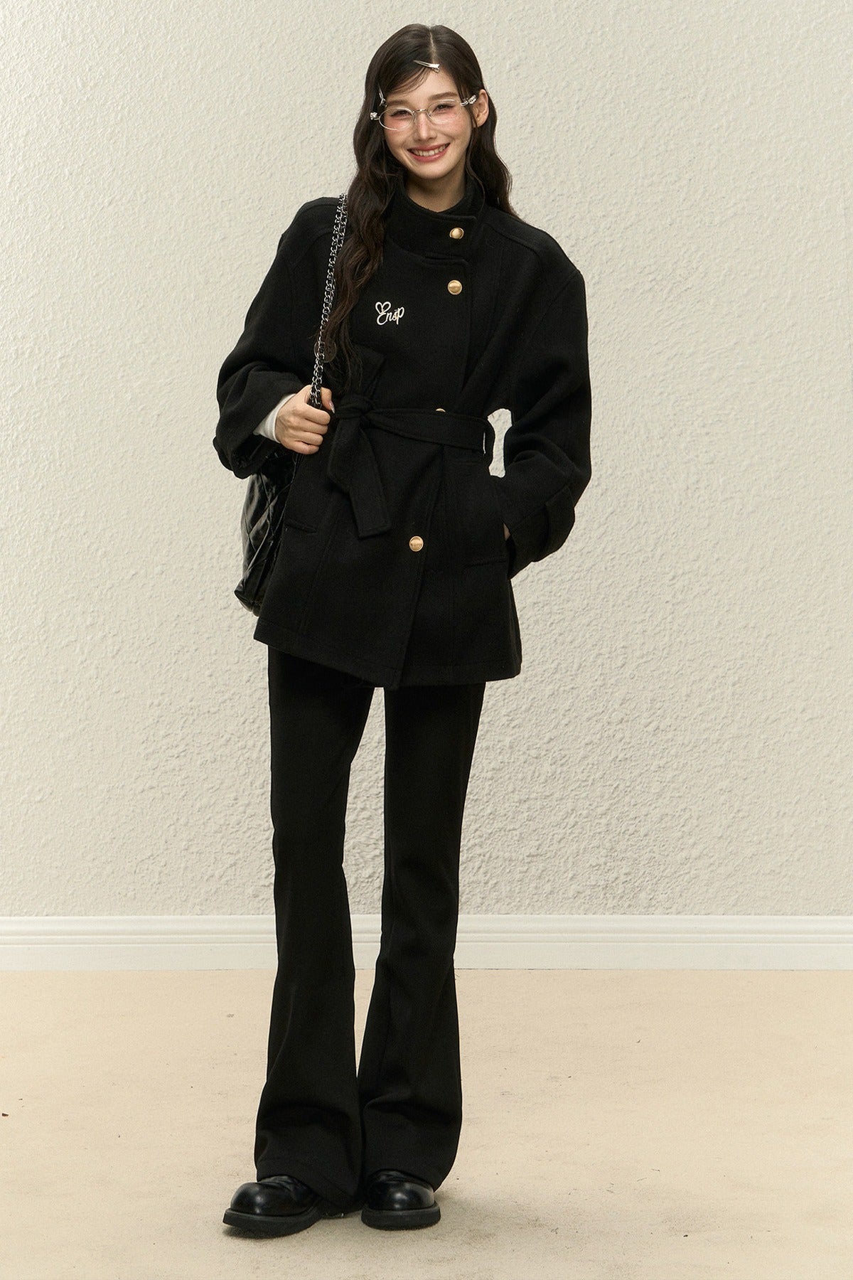 White Woolen Jacket and Pants Set-Up