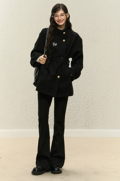 White Woolen Jacket and Pants Set-Up