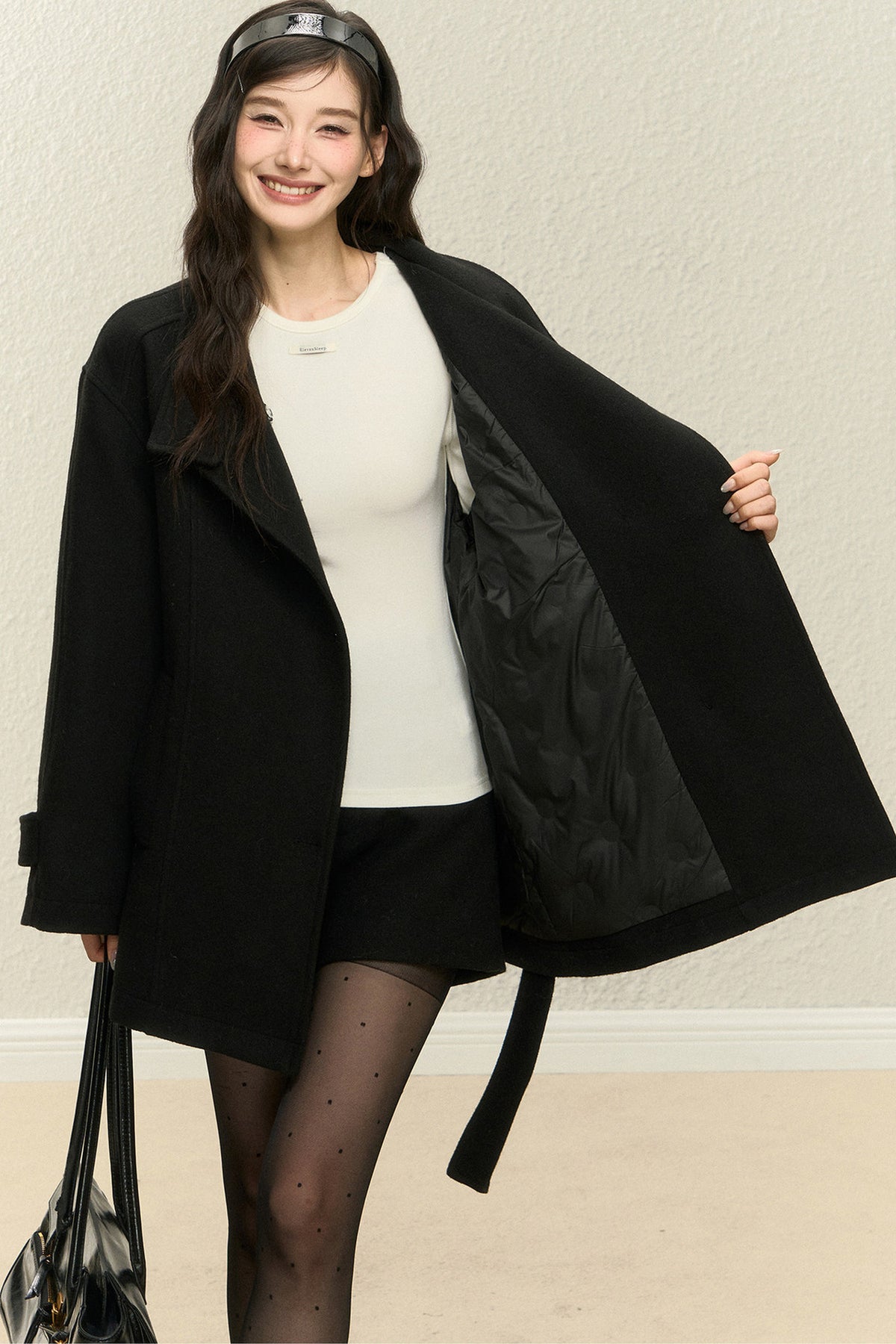 White Woolen Jacket and Pants Set-Up
