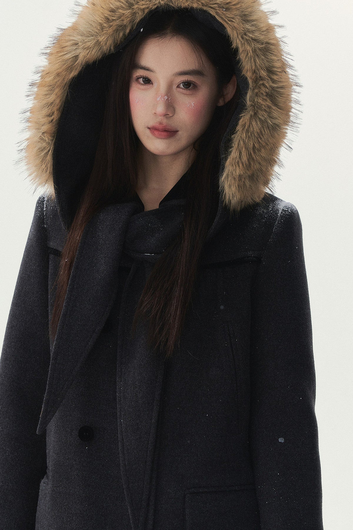 Dark Gray Doll Collar Coat