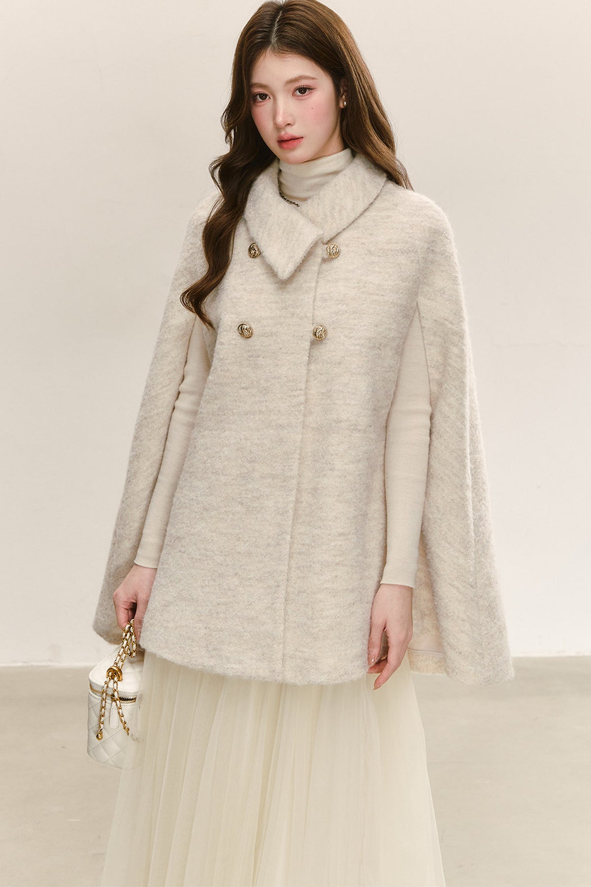 Woolen Cape Shawl Coat