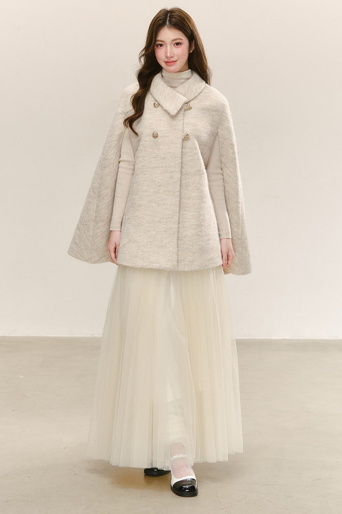 Woolen Cape Shawl Coat