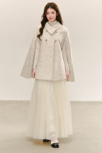 Woolen Cape Shawl Coat