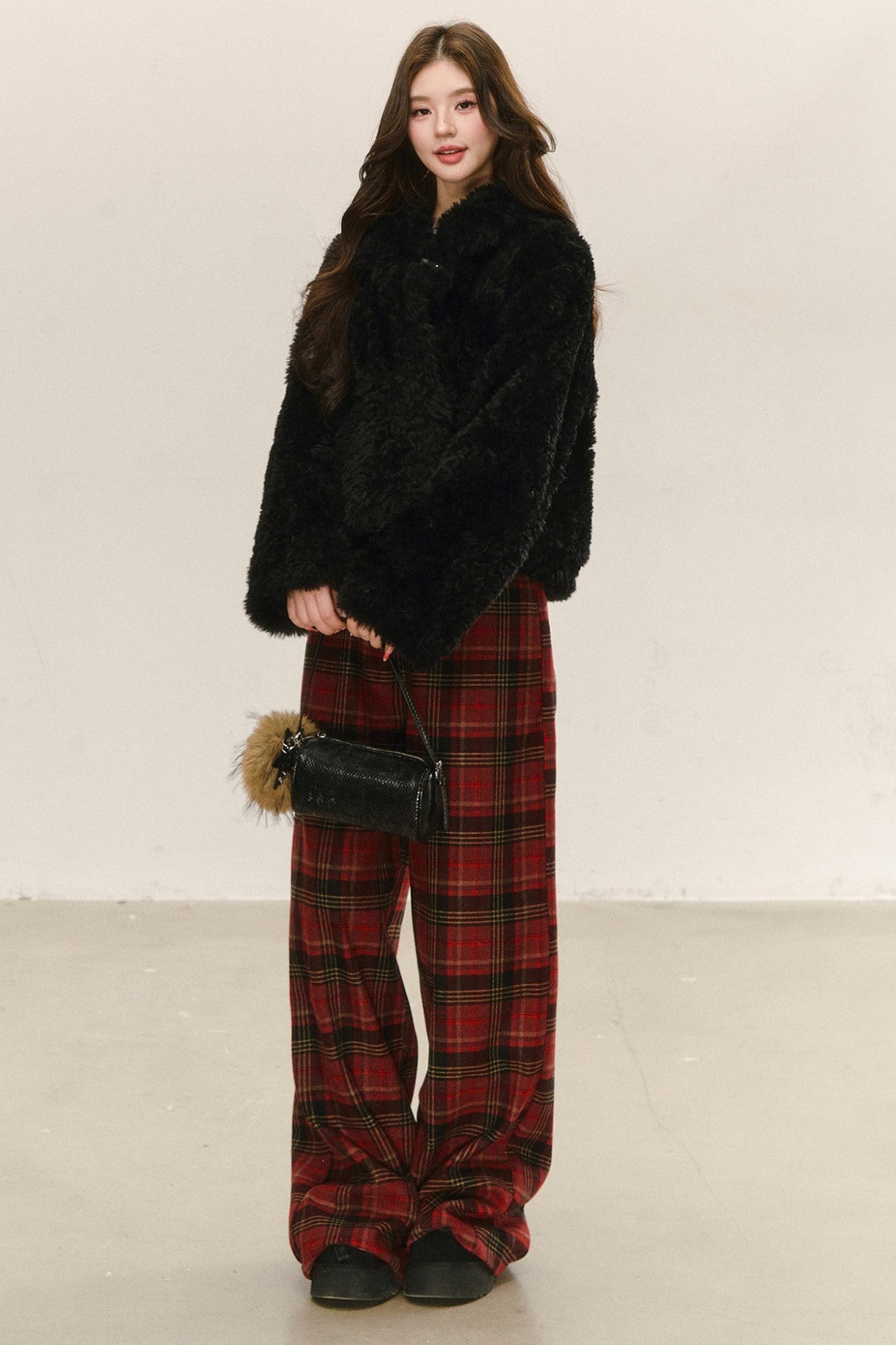 Fuzzy Shearling Coat, Skirt and Pants Set-Up