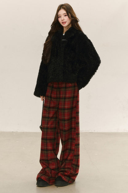 Fuzzy Shearling Coat, Skirt and Pants Set-Up