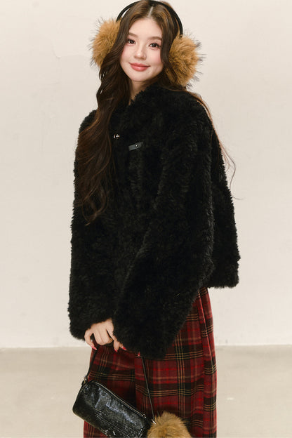 Fuzzy Shearling Coat, Skirt and Pants Set-Up