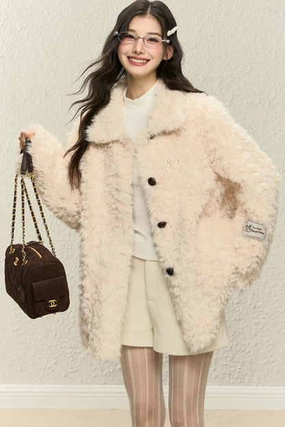 White Fur Integrated Jacket and Pants Set-Up