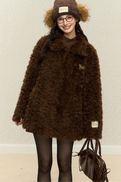 White Fur Integrated Jacket and Pants Set-Up