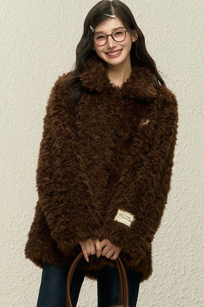 White Fur Integrated Jacket and Pants Set-Up