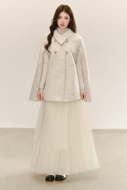 High-Waisted Loose-Fitting A-Line Mesh Skirt