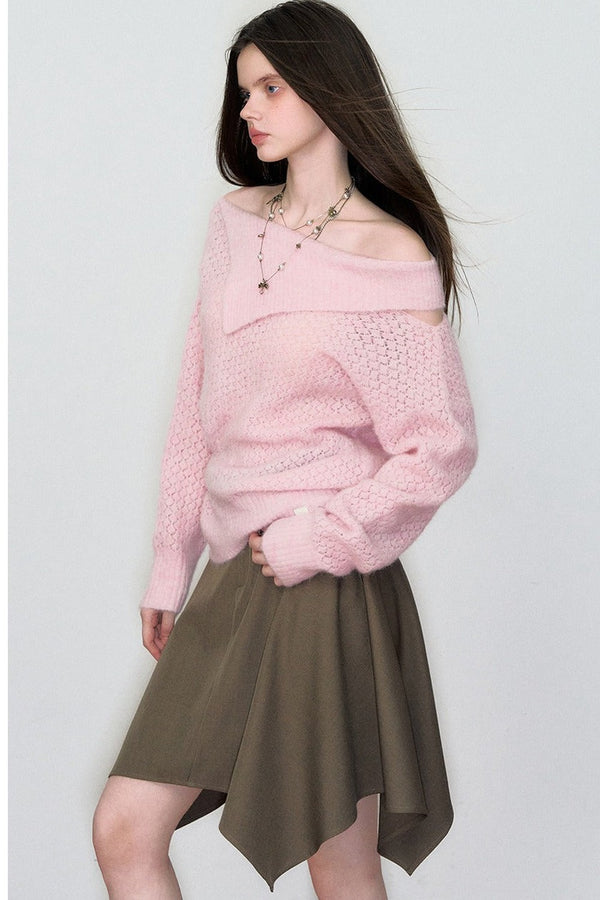 Asymmetrical Alpaca Knit Sweater