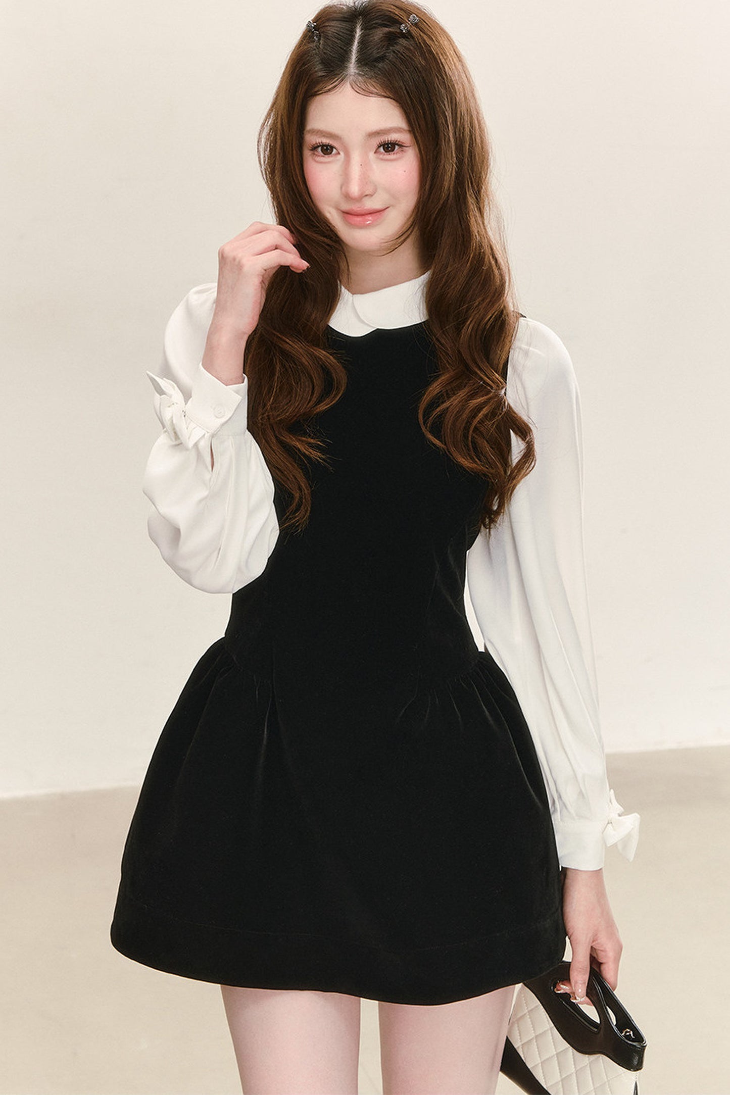 Sleeveless Black Tank Dress and Shirt Set
