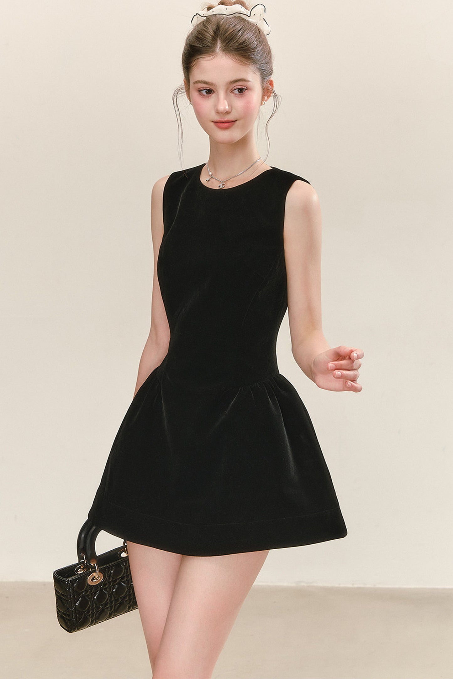 Sleeveless Black Tank Dress and Shirt Set