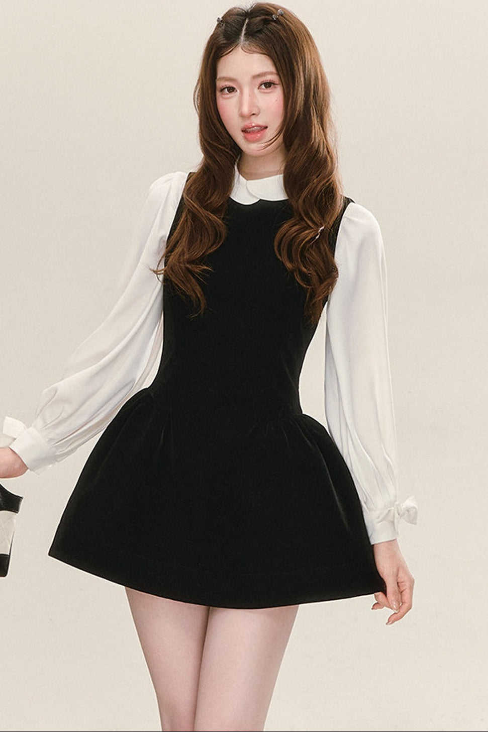 Sleeveless Black Tank Dress and Shirt Set