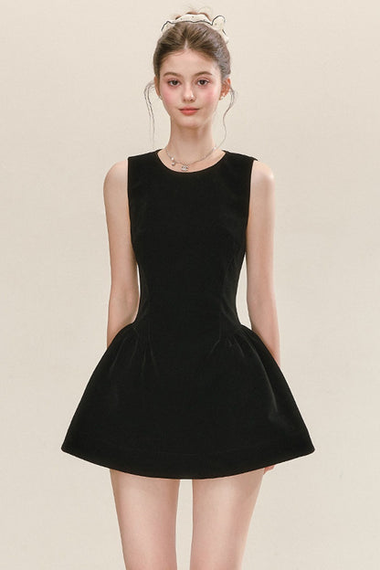 Sleeveless Black Tank Dress and Shirt Set