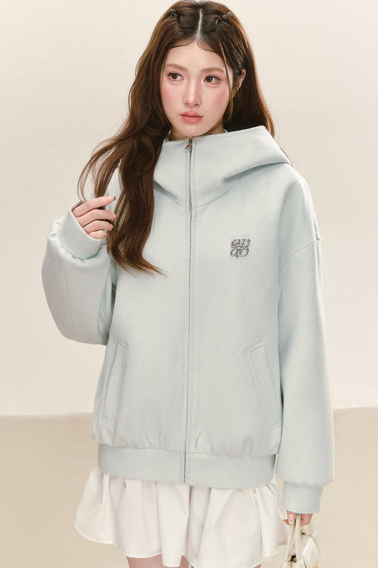 Large Lapel Hooded Top