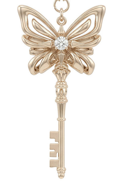 Butterfly Key Spliced Layered Necklace