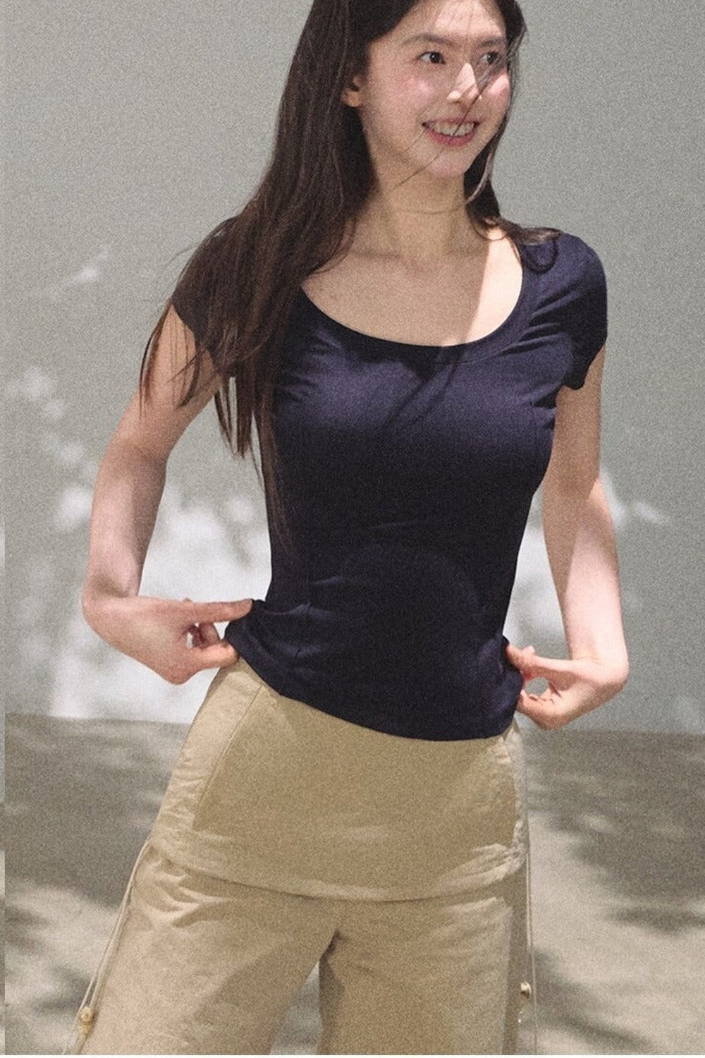 Slim-Fit U-Neck Lyocell Top